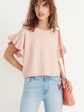 Madewell Ruffle sleeve sweater boxy size M
